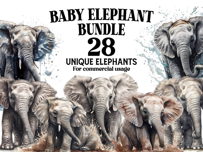 Baby Elephant Clipart - CraftNest