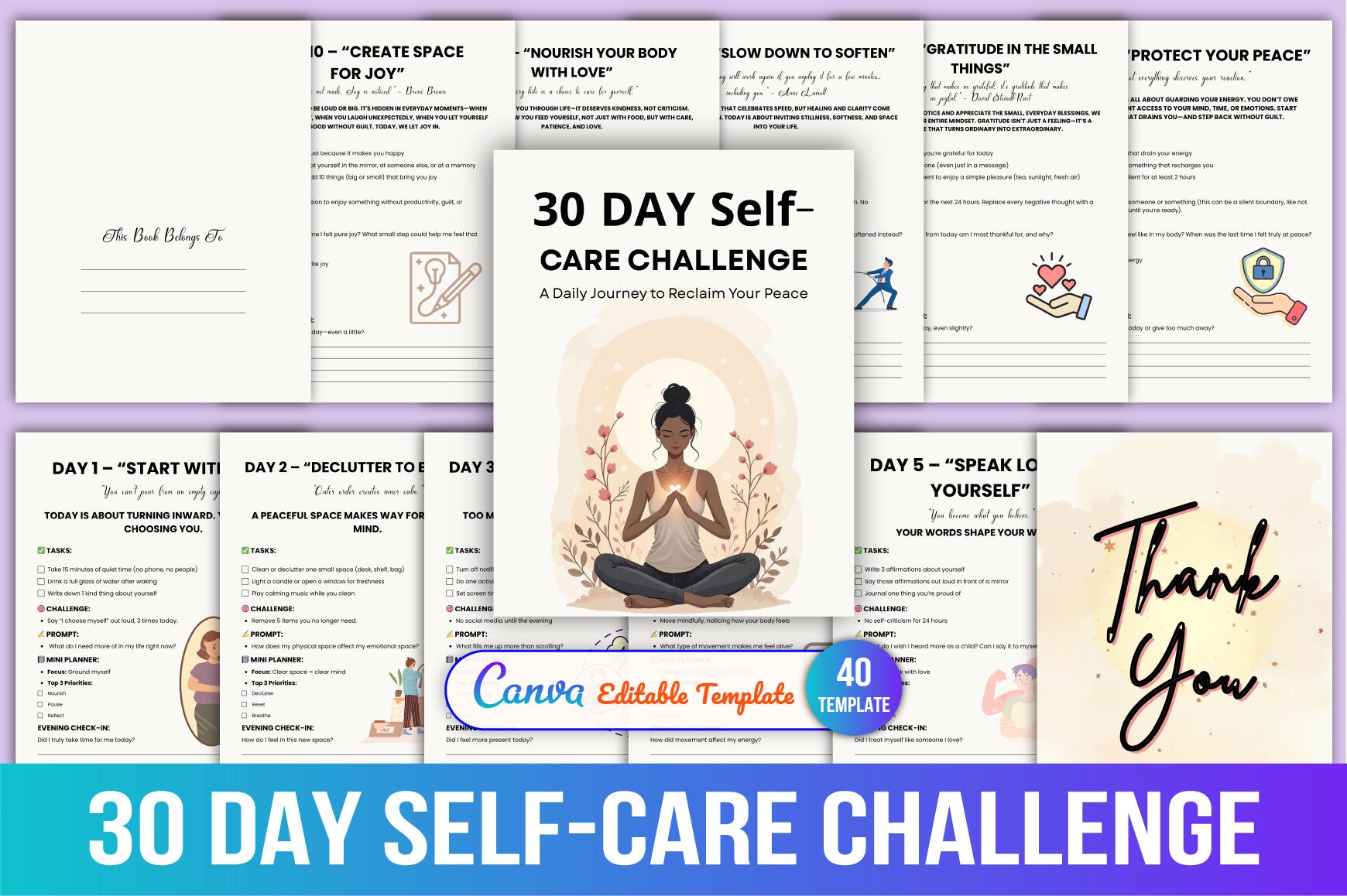 Day Self-Care Challenge Planner