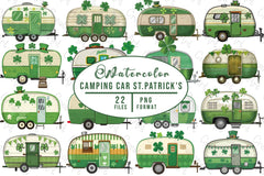 Camping Car St Patricks Day Clipart Bundle - CraftNest - Digital Crafting and Art