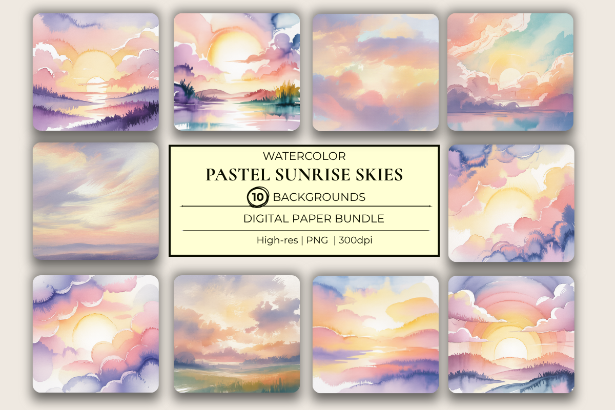 Sunrise Skies Pastel Background Papers