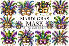 Mardi Gras Mask Clipart Bundle 5 - CraftNest - Digital Crafting and Art