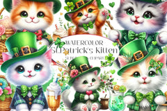 Cute St Patrick'S Kitten Cat Clipart Bundle - CraftNest - Digital Crafting and Art
