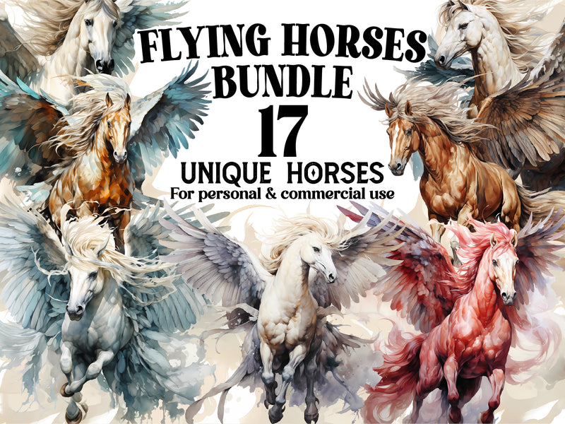 Flying Horses Clipart - CraftNest