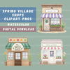 Village Shops Spring Clipart Bundle