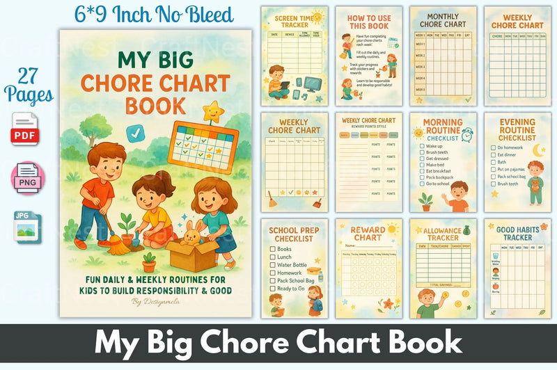 My Big Chore Chart Book: Organize and Motivate Kids - CraftNest - Digital Crafting and Art