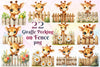 Giraffe Peeking Fence Clipart Bundle 4