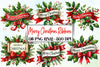 Merry Christmas Ribbons Clipart Bundle