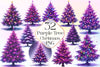 Purple Christmas Tree Clipart Bundle 2