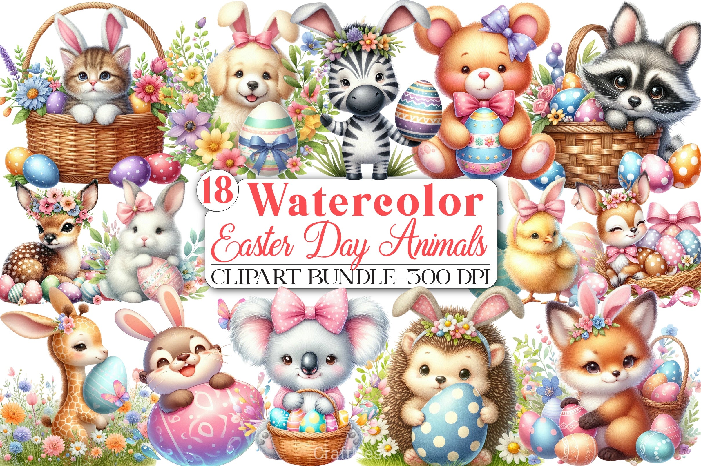 Easter Animals Clipart Bundle - CraftNest - Digital Crafting and Art