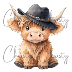 Highland Cow 1 Clipart Bundle - CraftNest - Digital Crafting and Art
