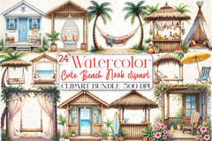 Cute Beach Nook Clipart Bundle - CraftNest - Digital Crafting and Art