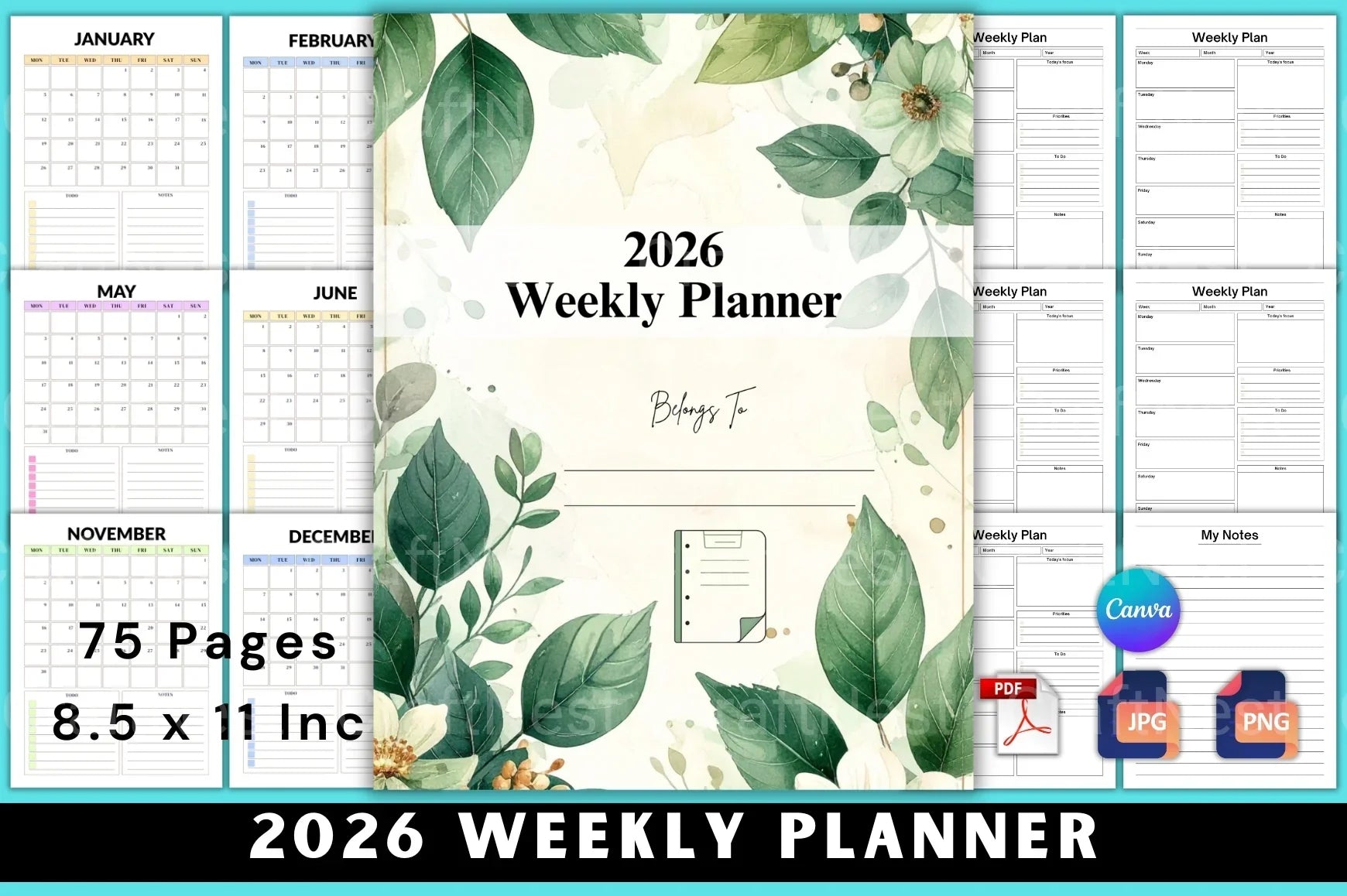 Weekly Planner Starting at 100 - CraftNest - Digital Crafting and Art