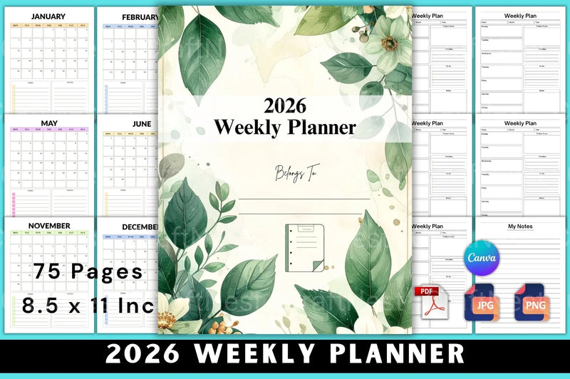 Weekly Planner Starting at 100 - CraftNest - Digital Crafting and Art