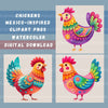 Mexico Inspired Chickens Clipart Bundle
