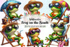 Cute Frog Beach Clipart Bundle