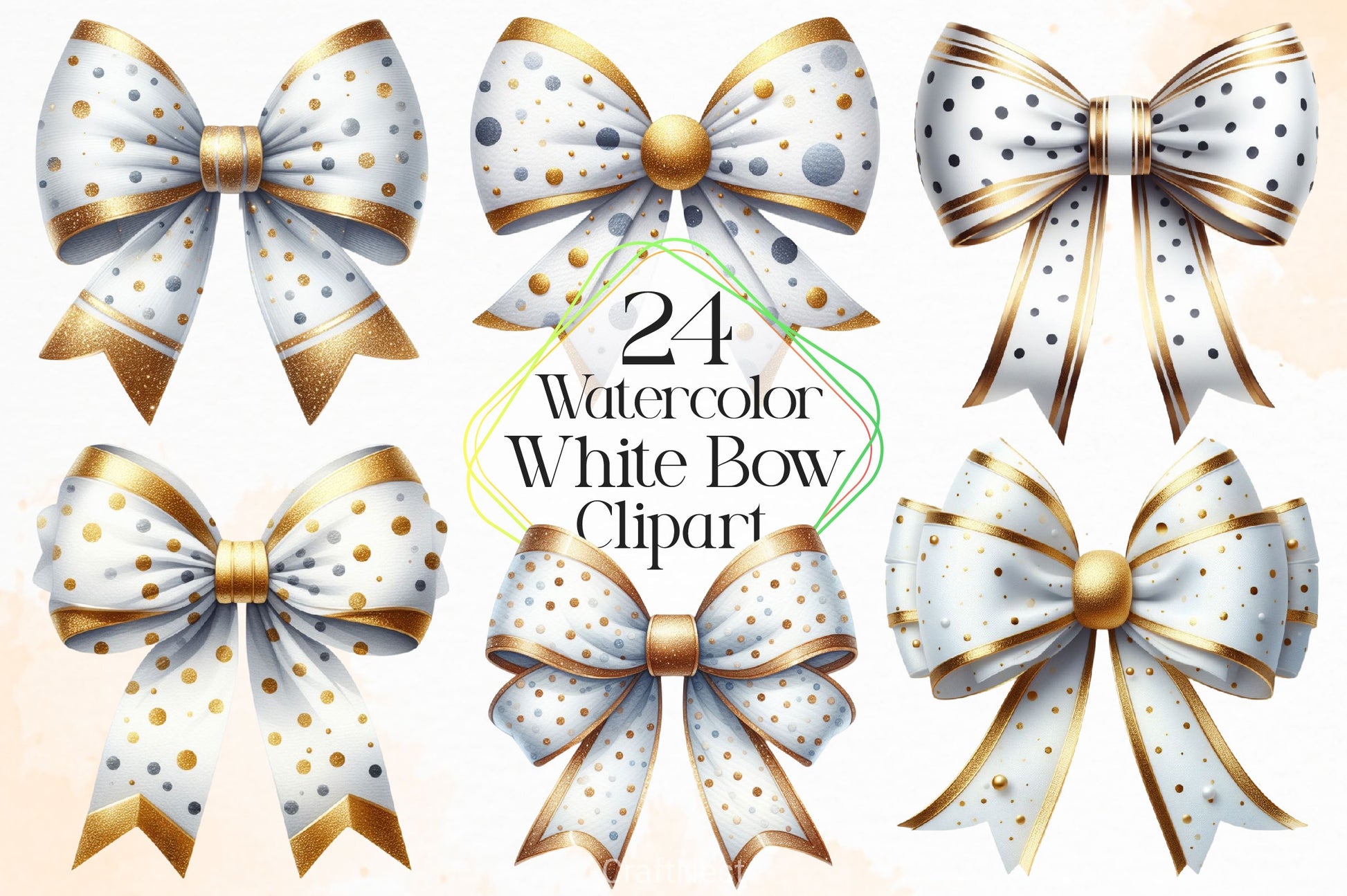 White Bow Clipart Bundle - CraftNest - Digital Crafting and Art