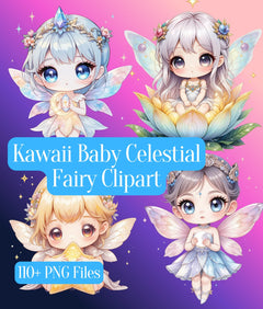 Kawaii Baby Celestial Fairy Clipart Bundle - CraftNest - Digital Crafting and Art