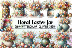 Floral Easter Jar Clipart Bundle - CraftNest - Digital Crafting and Art