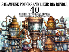 Steampunk Potions And Elixirs Clipart - CraftNest