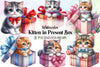 Kitten in Present Box Clipart Bundle