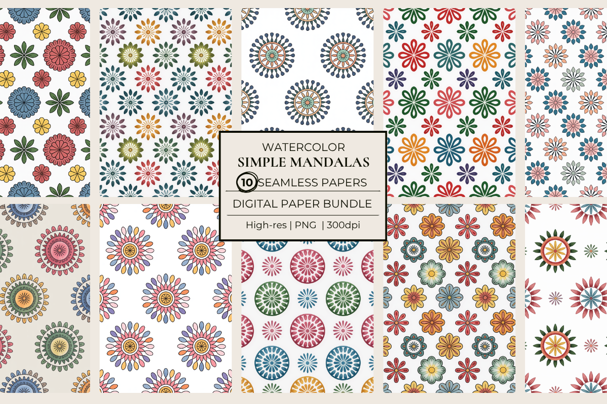 Simple Mandalas Seamless Papers
