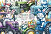 Easter Gnome Tractor Clipart Bundle