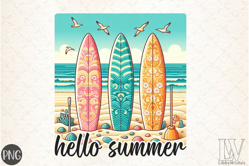 Hello Summer Beach Clipart Bundle - CraftNest - Digital Crafting and Art