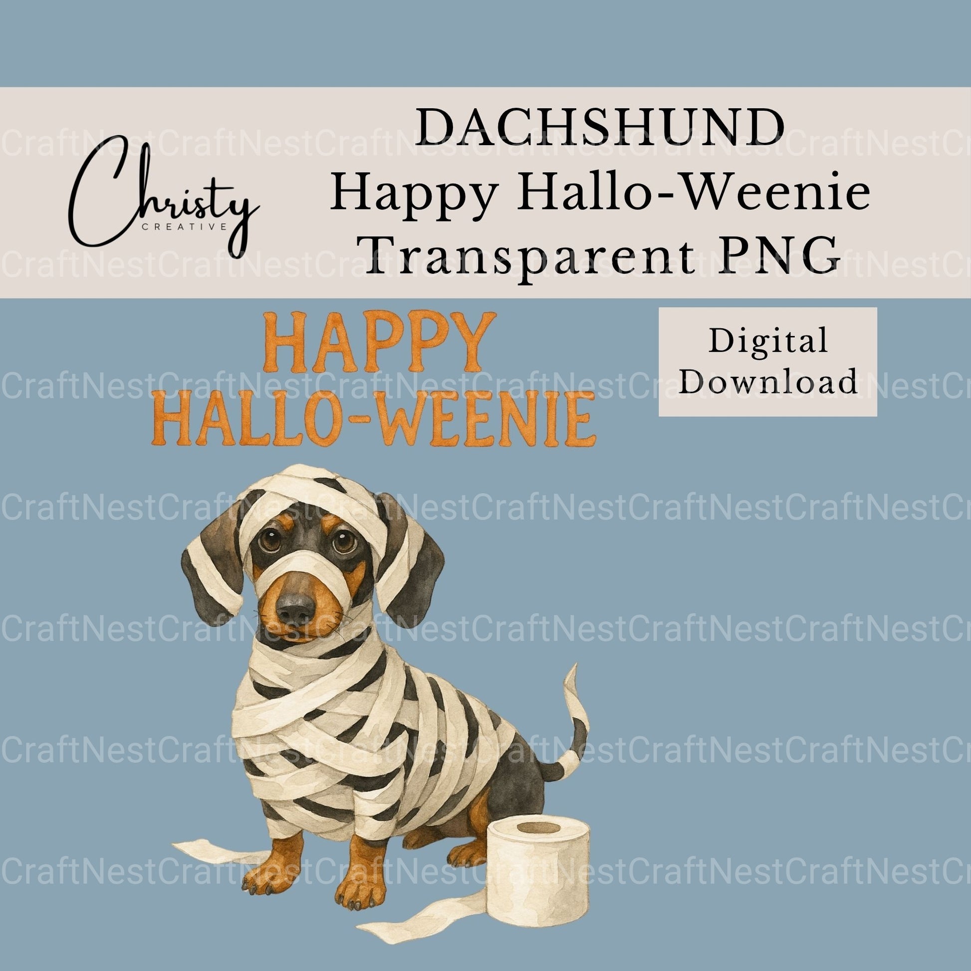 Dachshund Mummy Halloween Clipart Bundle - CraftNest - Digital Crafting and Art