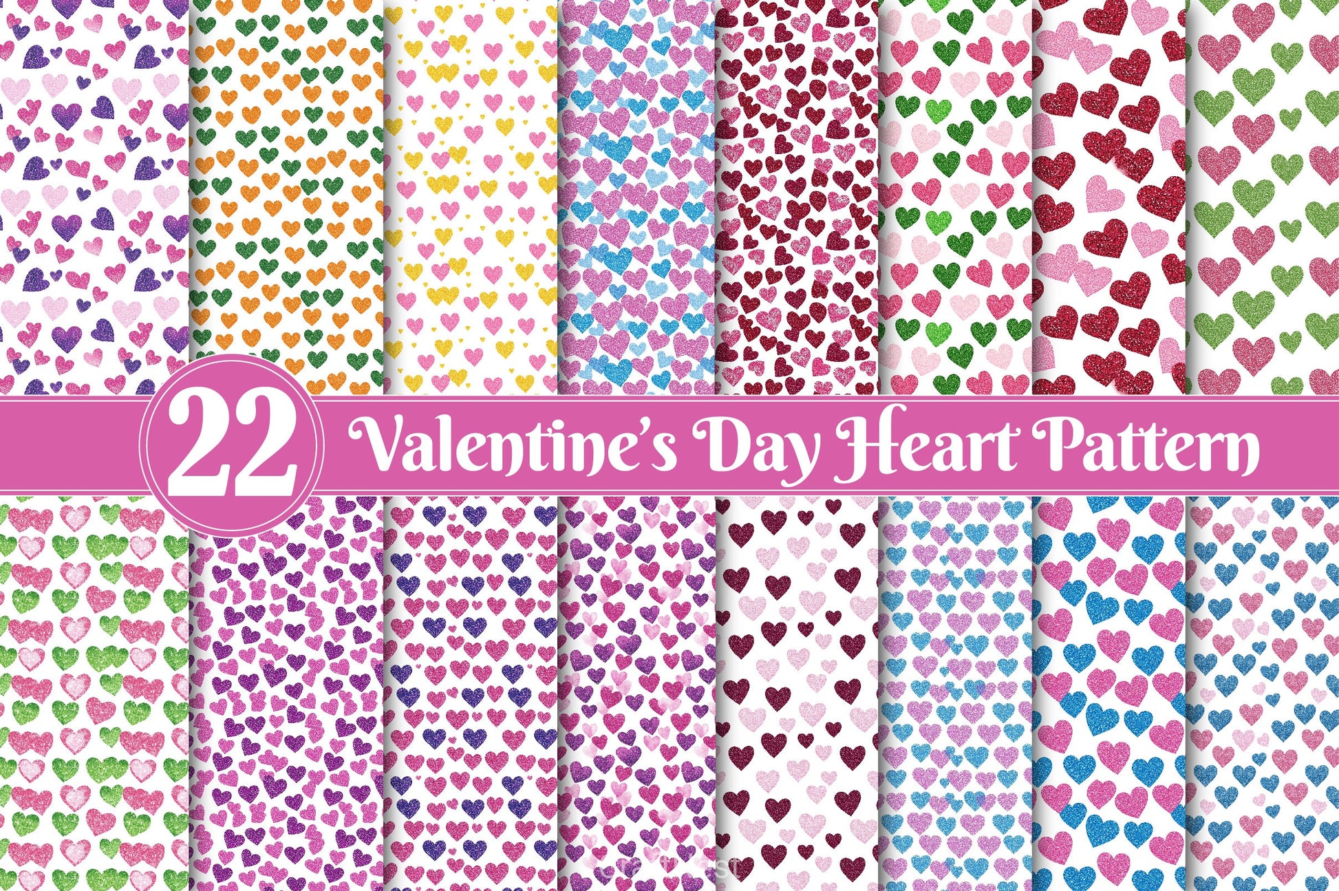Valentines Day Heart Seamless Pattern Digital Paper - CraftNest - Digital Crafting and Art
