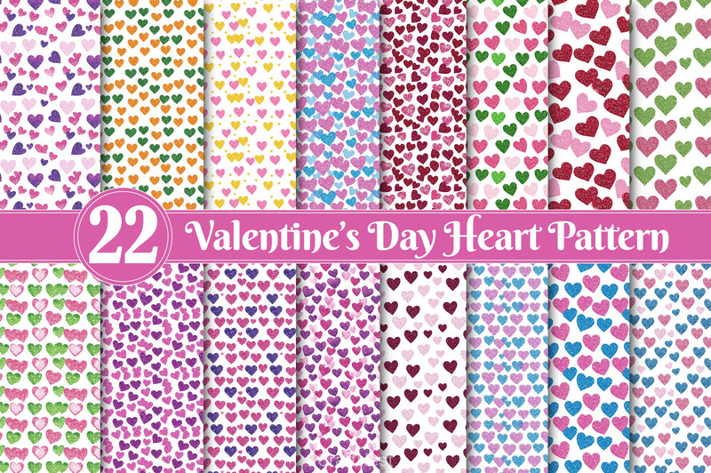 Valentines Day Heart Seamless Pattern Digital Paper - CraftNest - Digital Crafting and Art