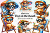 Cute Beach Dog Clipart Bundle