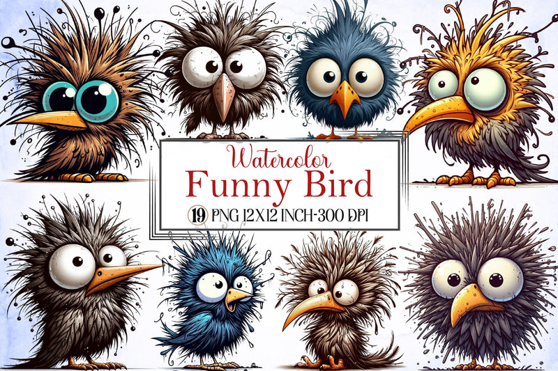 Funny Bird Clipart Bundle - CraftNest - Digital Crafting and Art