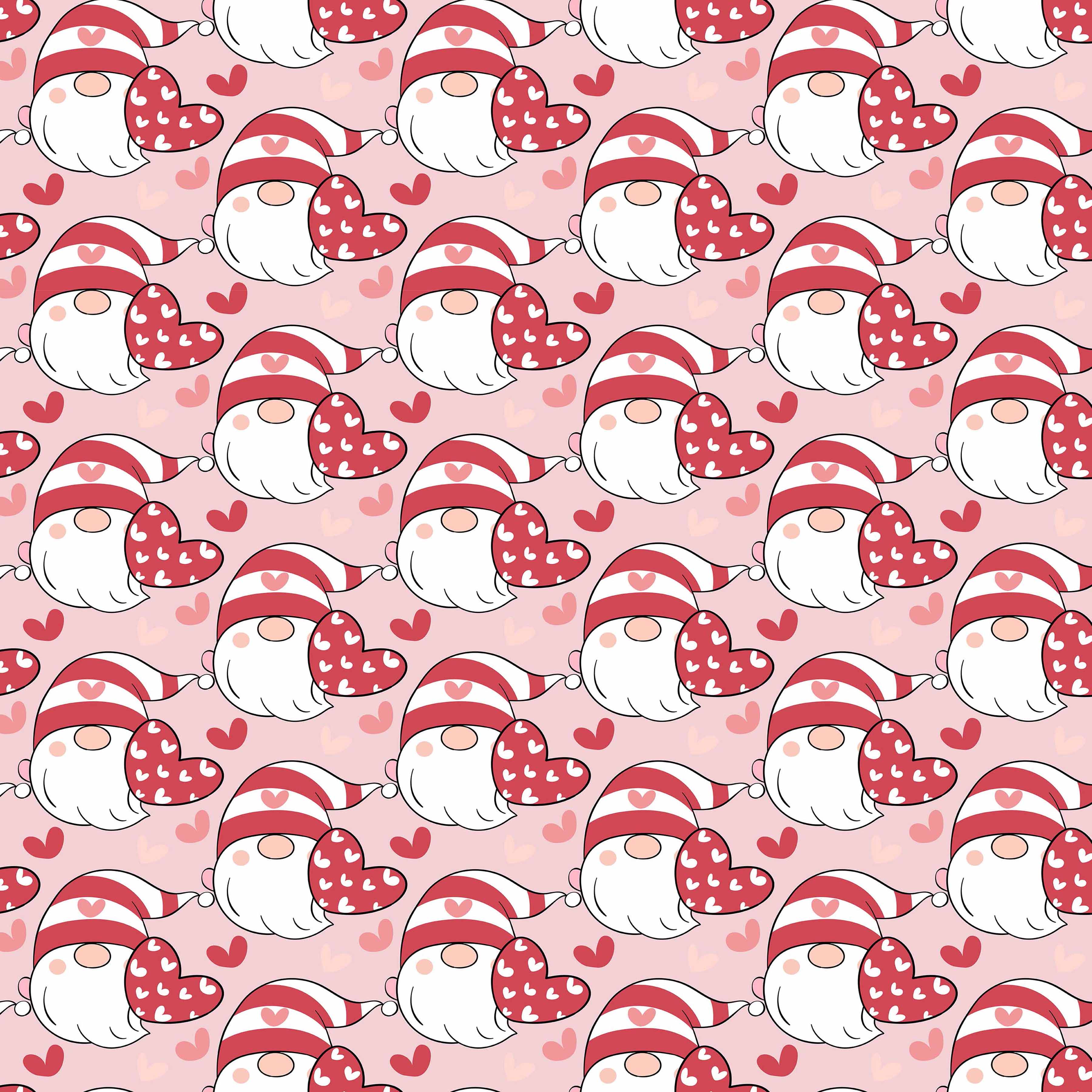 Valentines Day Gnome Seamless Digital Paper - CraftNest - Digital Crafting and Art