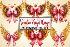 Valentine Angel Wings Clipart Bundle - CraftNest - Digital Crafting and Art