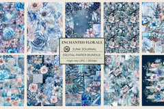 Enchanted Florals Junk Journal Papers - CraftNest - Digital Crafting and Art
