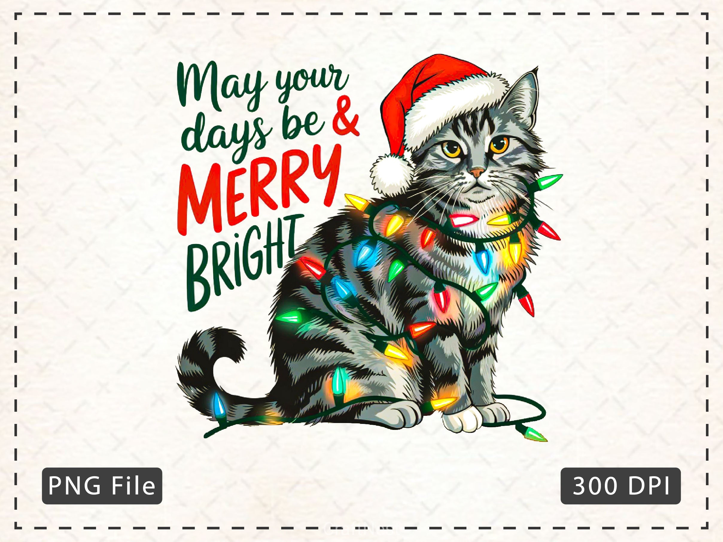 Merry And Bright Cat Christmas Clipart Bundle - CraftNest - Digital Crafting and Art