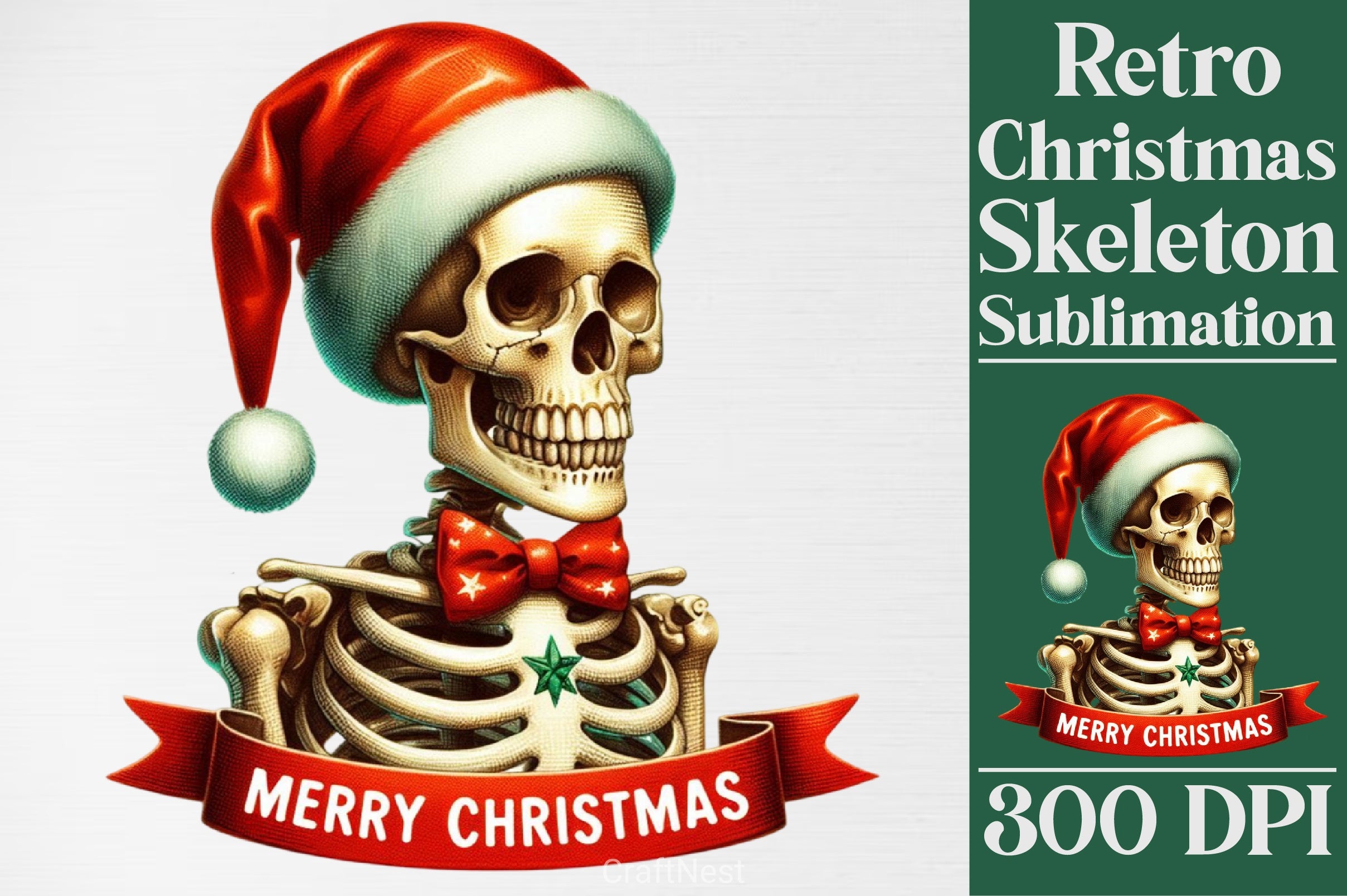 Retro Christmas Skeleton Clipart Bundle 2 - CraftNest - Digital Crafting and Art