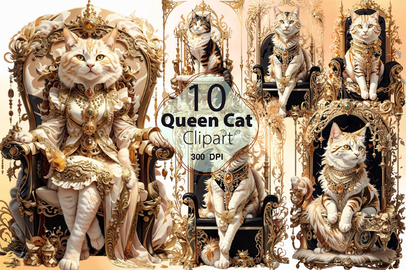 Queen Cat Clipart Bundle - CraftNest - Digital Crafting and Art