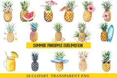 Summer Pineapple Clipart Bundle - CraftNest - Digital Crafting and Art