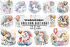 Unicorn Birthday Clipart Bundle