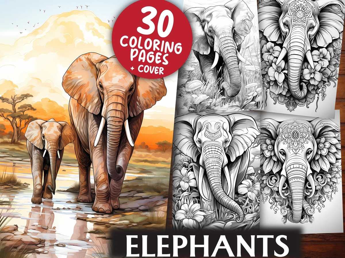 Elephants Coloring Books - CraftNest