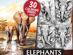 Elephants Coloring Books - CraftNest