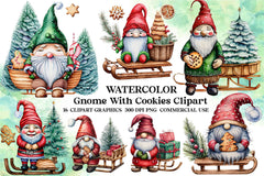 Gnome With Cookies Clipart Bundle - CraftNest - Digital Crafting and Art