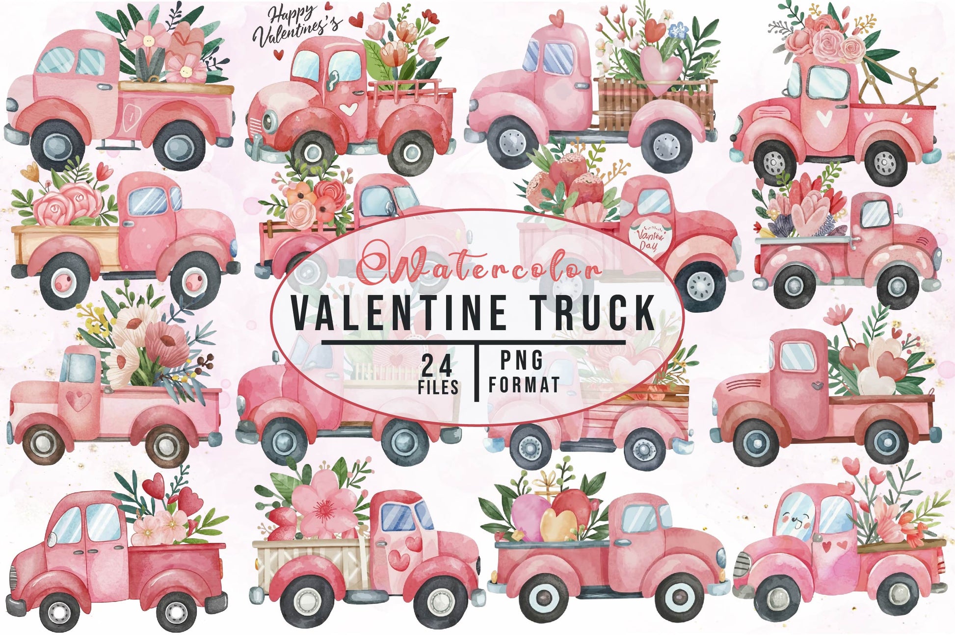 Valentine Truck Clipart Bundle - CraftNest - Digital Crafting and Art