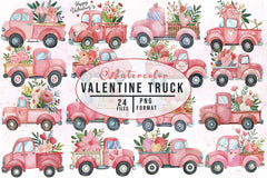 Valentine Truck Clipart Bundle - CraftNest - Digital Crafting and Art