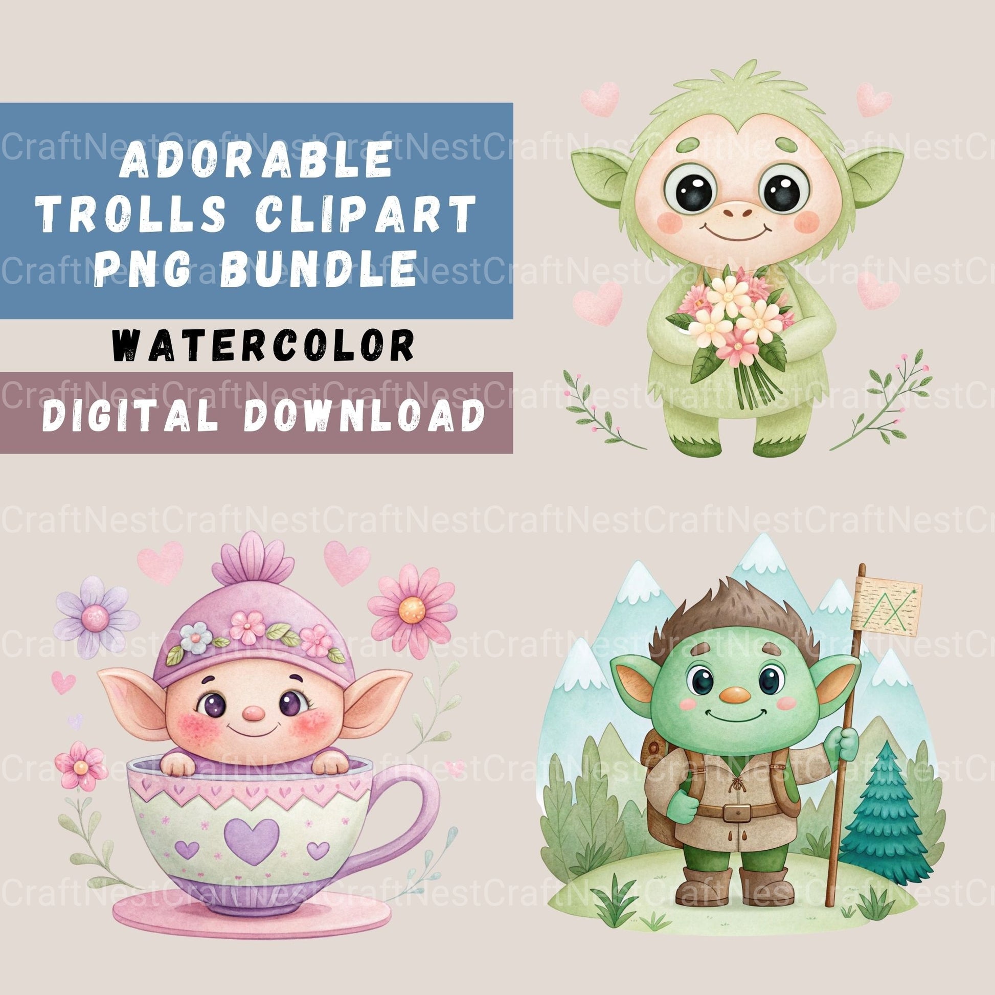 Trolls Updated Clipart Bundle - CraftNest - Digital Crafting and Art