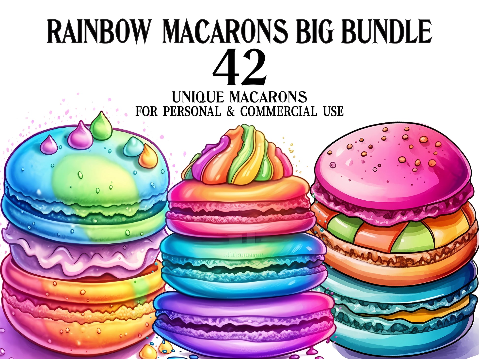 Rainbow Macarons Clipart - CraftNest