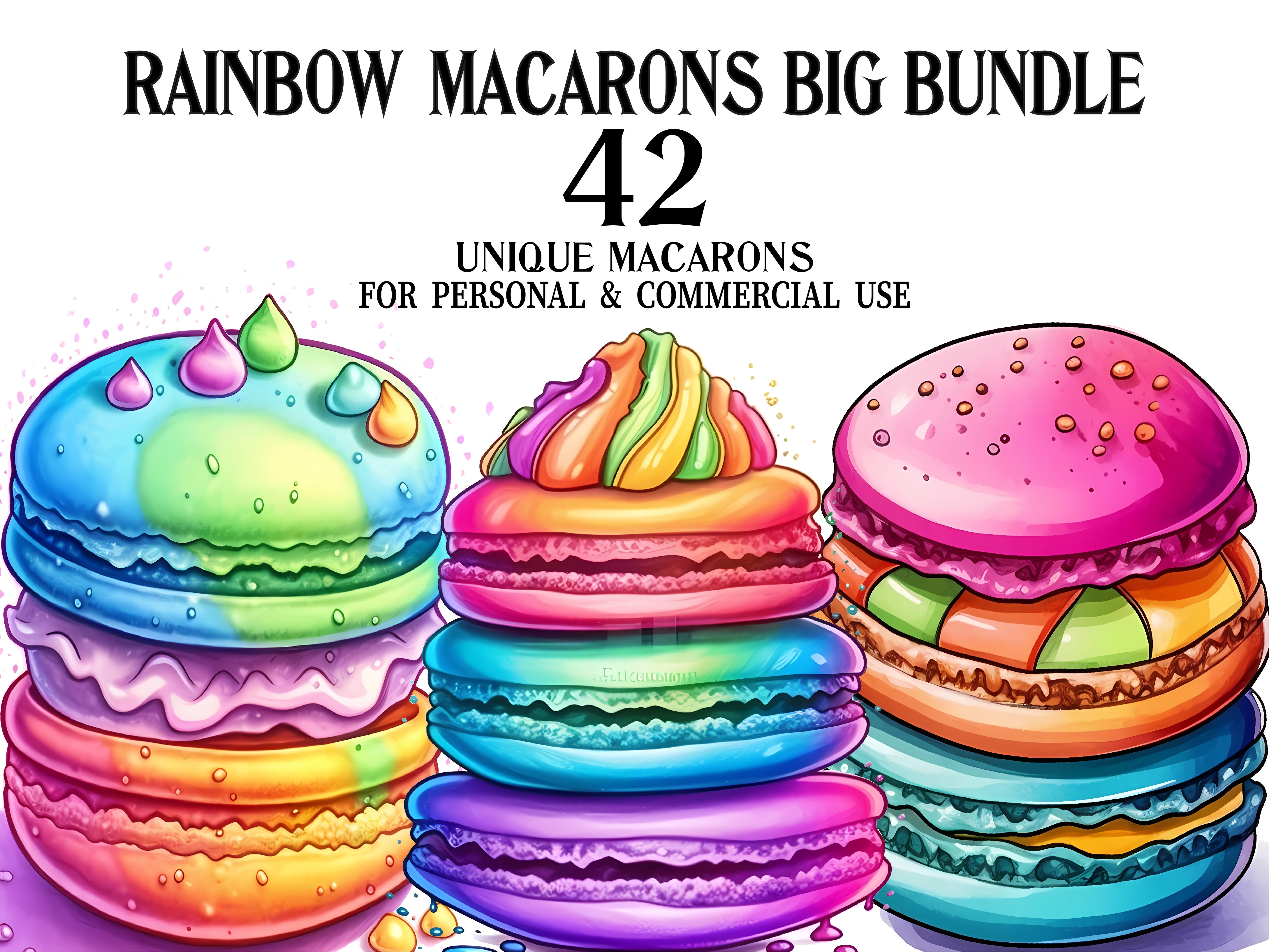 Rainbow Macarons Clipart - CraftNest