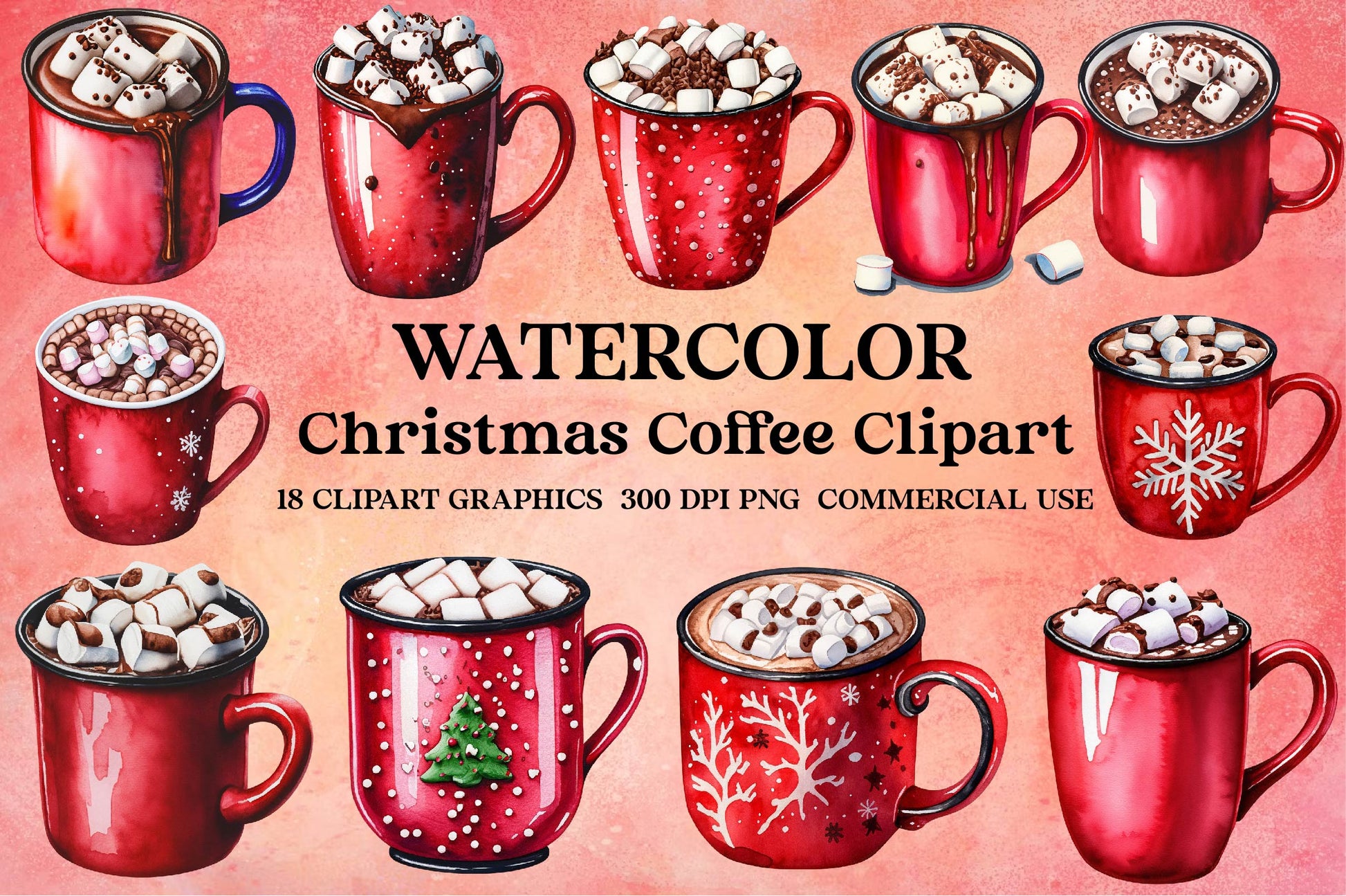 Christmas Coffee Vector Clipart Bundle - CraftNest - Digital Crafting and Art