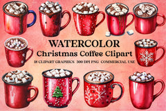 Christmas Coffee Vector Clipart Bundle - CraftNest - Digital Crafting and Art